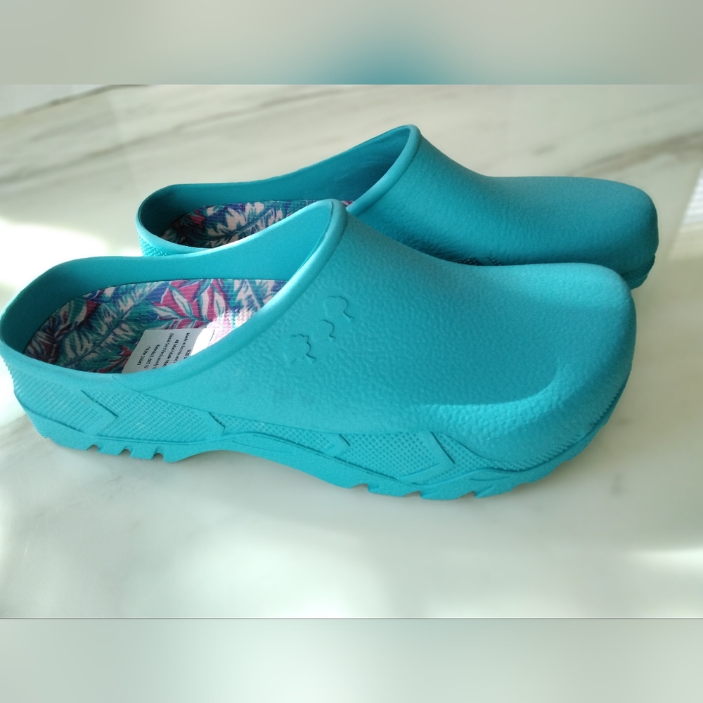 Gardenline Garden Waterproof Teal Rubber Clogs Sz 9/10 - Removable Insole - NWOT